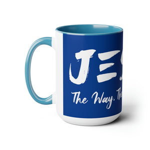 JESUS: The Way - The Truth - The Life - Two-Tone Coffee Mugs, 15oz