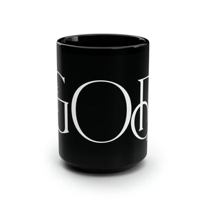 But God (White) Black Mug, 15oz