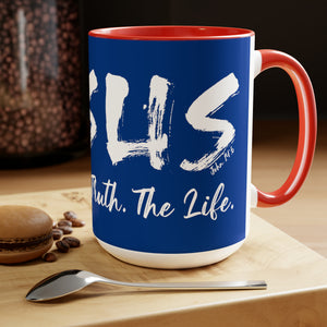 JESUS: The Way - The Truth - The Life - Two-Tone Coffee Mugs, 15oz