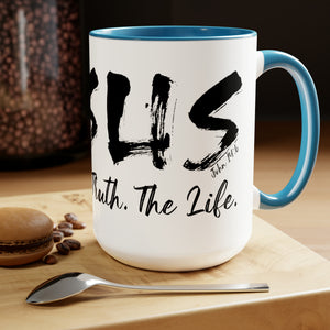 JESUS: The Way - The Truth - The Life - Two-Tone Coffee Mugs, 15oz