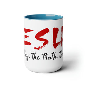 JESUS: The Way - The Truth - The Life - Two-Tone Coffee Mugs, 15oz