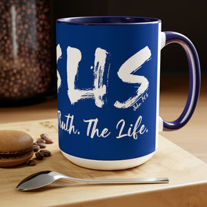 JESUS: The Way - The Truth - The Life - Two-Tone Coffee Mugs, 15oz