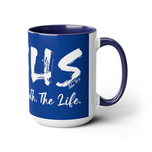JESUS: The Way - The Truth - The Life - Two-Tone Coffee Mugs, 15oz