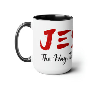 JESUS: The Way - The Truth - The Life - Two-Tone Coffee Mugs, 15oz