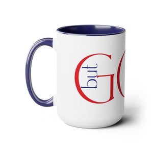 But GOD (Red) Two-Tone Coffee Mugs, 15oz