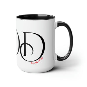 But God (Black) Two-Tone Coffee Mugs, 15oz