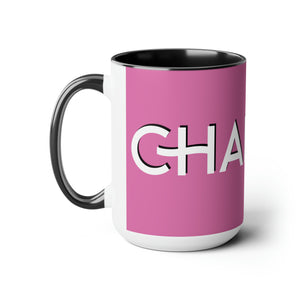 Chaplain (is on duty) (White/Pink) Two-Tone Coffee Mugs, 15oz