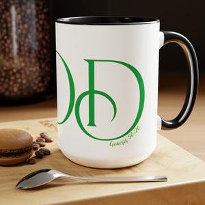 But God (Green) Two-Tone Coffee Mugs, 15oz