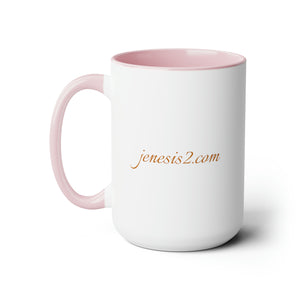 Jenesis2 Two-Tone Coffee Mugs, 15oz