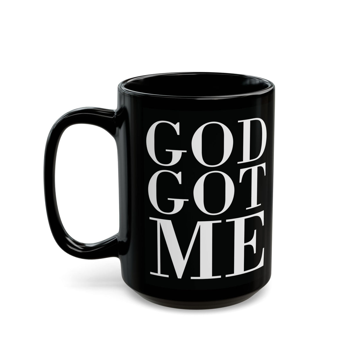 God Got Me Black Mug (15oz)