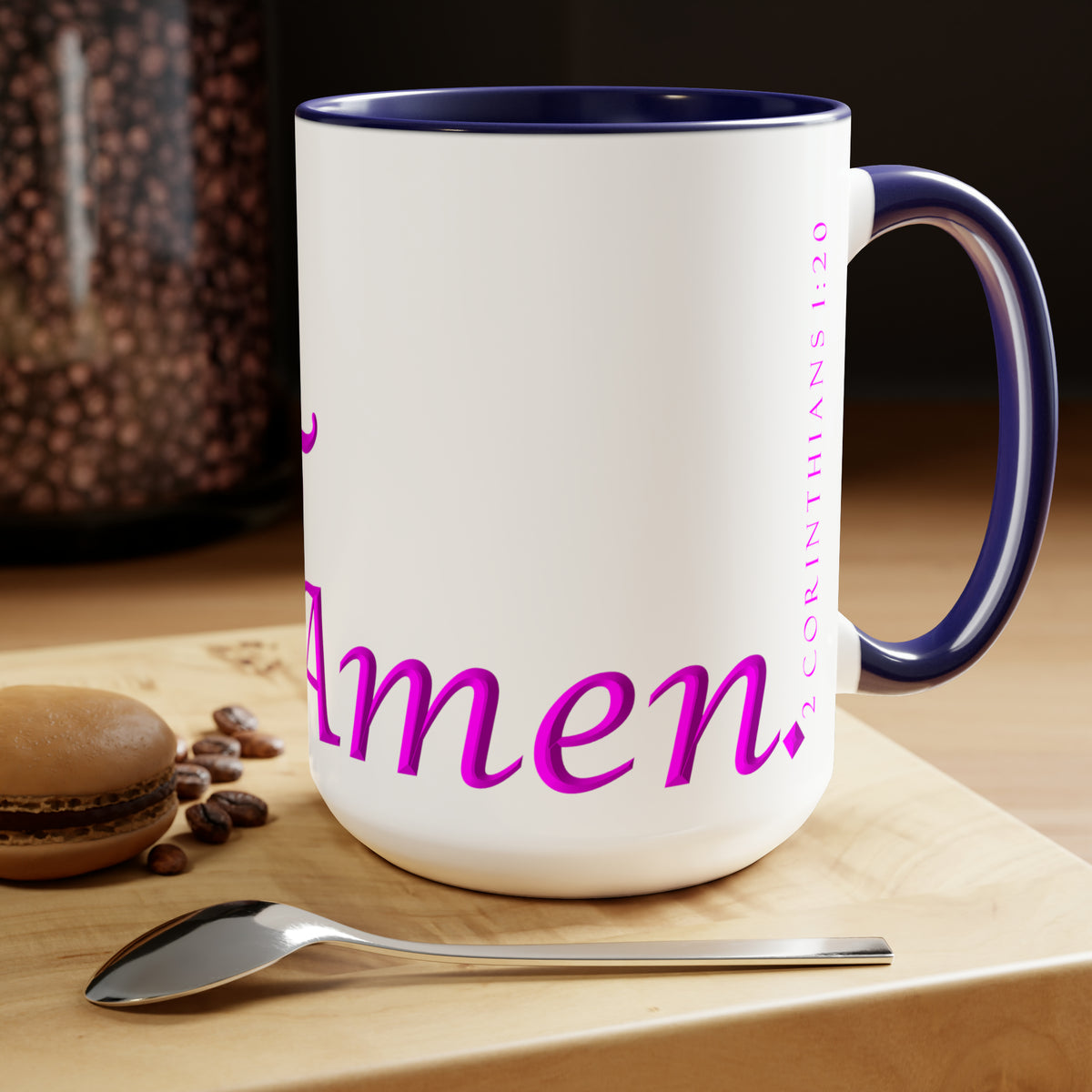 Yes! &amp; Amen. (Pink) Coffee Mugs, 15oz