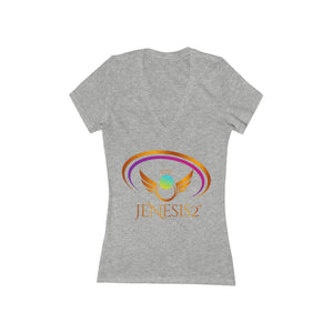 Jenesis2 Women's Jersey Short Sleeve Deep V-Neck Tee