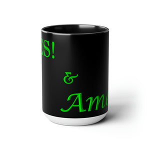 (Black & Green) Coffee Mugs, 15oz