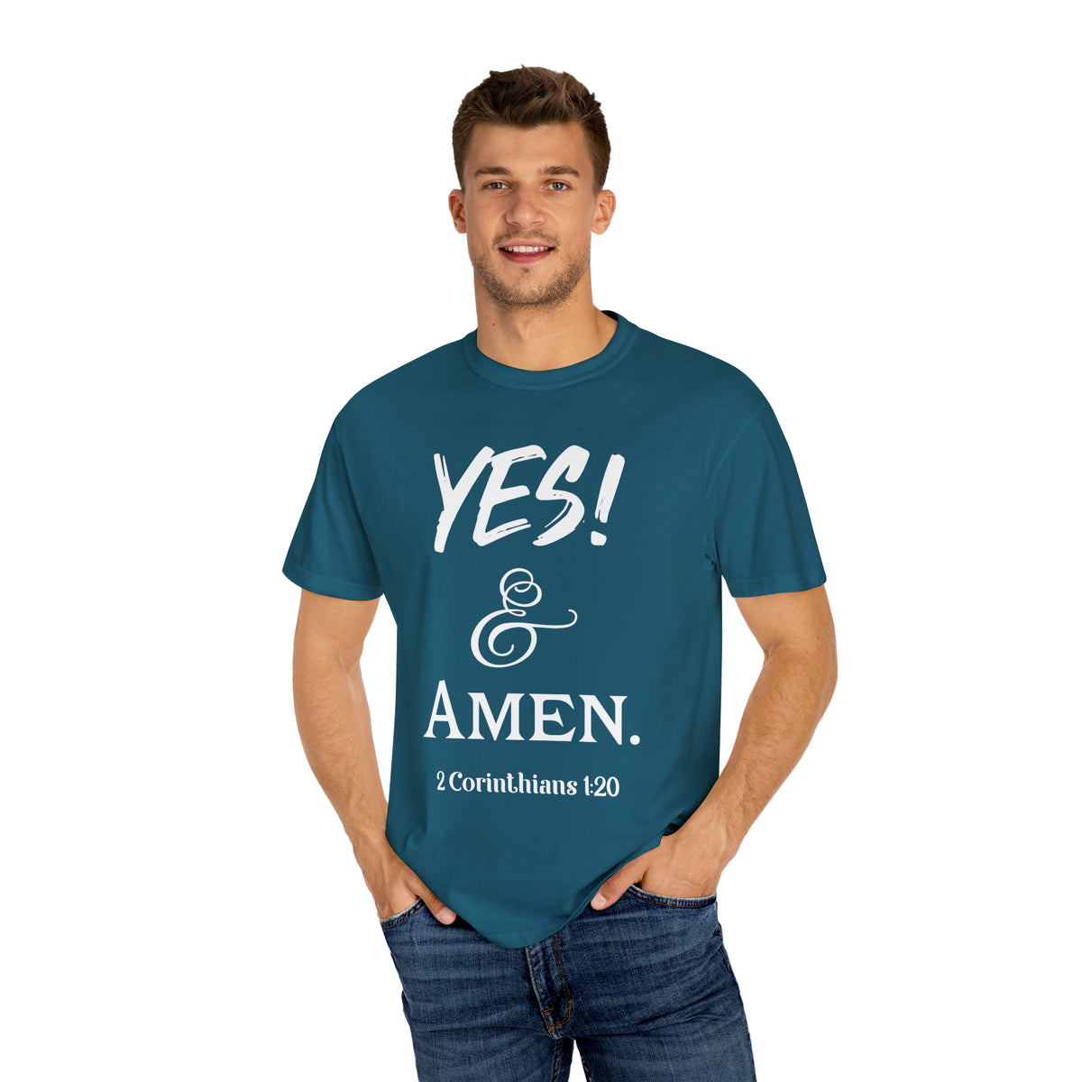 YES! &amp; Amen. (White) - Unisex T-shirt