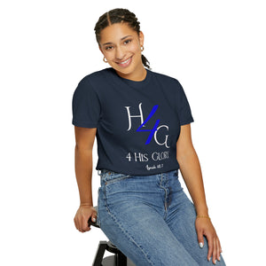 4 His Glory (blue with white lettering) - Unisex T-shirt