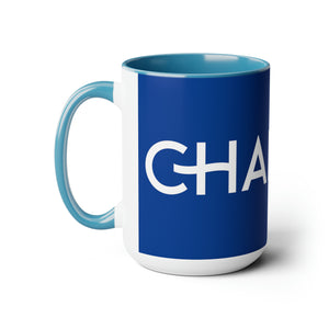 Chaplain (is on duty) (White/Blue) Two-Tone Coffee Mugs, 15oz