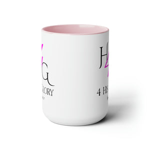 4 His Glory (Pink) Coffee Mugs, 15oz