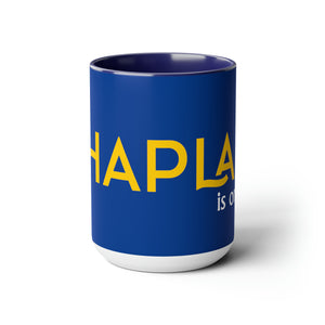 Chaplain (is on duty) (Gold/Dark Blue) Two-Tone Coffee Mugs, 15oz