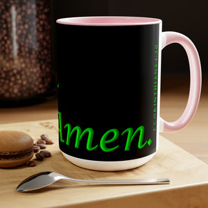 (Black & Green) Coffee Mugs, 15oz