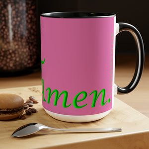 Pink & Green Coffee Mugs 15oz