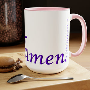 Yes! & Amen. (Purple)  Coffee Mugs, 15oz