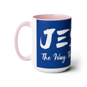 JESUS:  The Way - The Truth - The Life - Two-Tone Coffee Mugs, 15oz