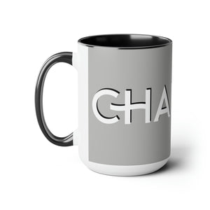 Chaplain (is on duty) (White/Light Grey) Two-Tone Coffee Mugs, 15oz