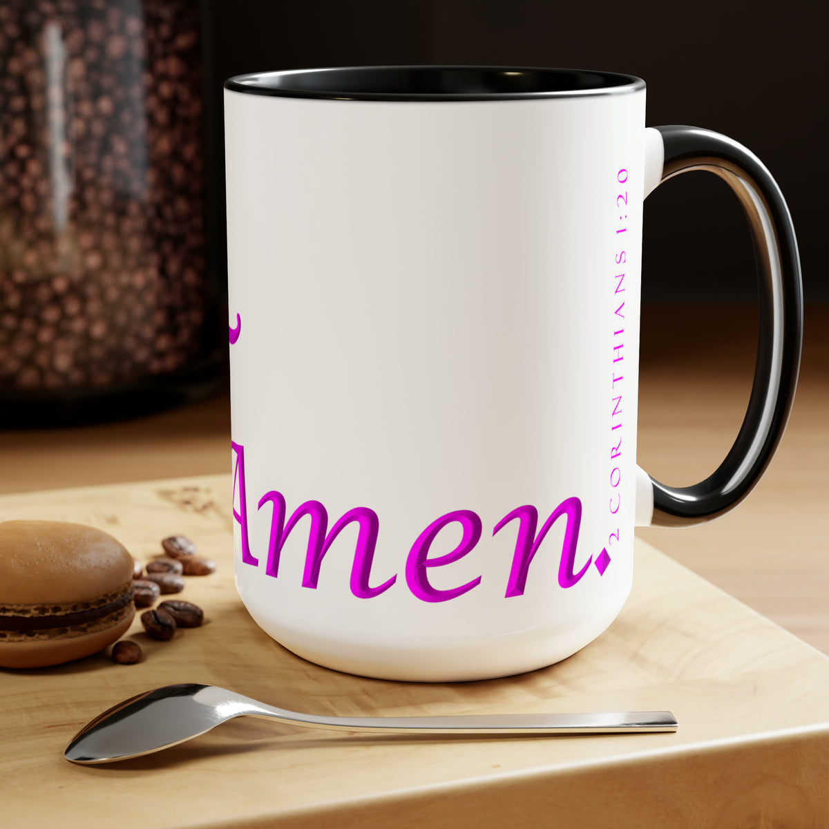 Yes! &amp; Amen. (Pink) Coffee Mugs, 15oz