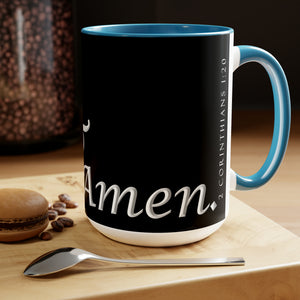 Yes! & Amen. (White/Black) Coffee Mugs, 15oz