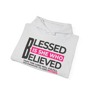 Blessed is She Who Believed Women's Heavy Blend™ Hoodie