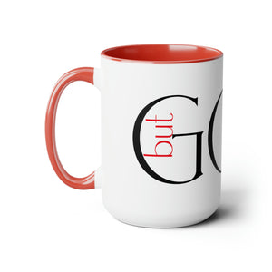 But God (Black) Two-Tone Coffee Mugs, 15oz