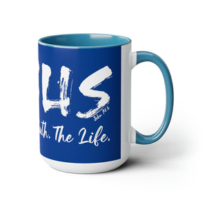 JESUS:  The Way - The Truth - The Life - Two-Tone Coffee Mugs, 15oz