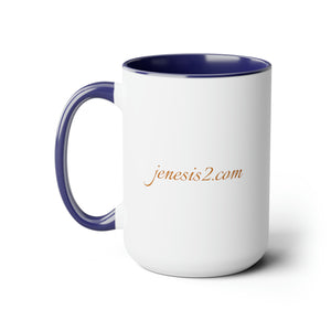 Jenesis2 Two-Tone Coffee Mugs, 15oz