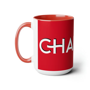 Chaplain (is on duty) (White/Red) Two-Tone Coffee Mugs, 15oz