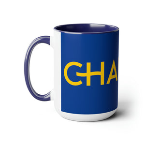 Chaplain (is on duty) (Gold/Dark Blue) Two-Tone Coffee Mugs, 15oz