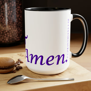 Yes! & Amen. (Purple)  Coffee Mugs, 15oz