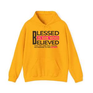 Blessed is She Who Believed Women's Heavy Blend™ Hoodie