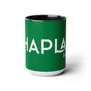 Chaplain (is on duty) (White/Green) Two-Tone Coffee Mugs, 15oz