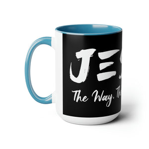 JESUS: The Way - The Truth - The Life - Two-Tone Coffee Mugs, 15oz