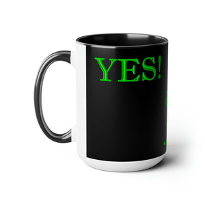 (Black & Green) Coffee Mugs, 15oz