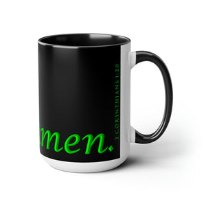 (Black & Green) Coffee Mugs, 15oz