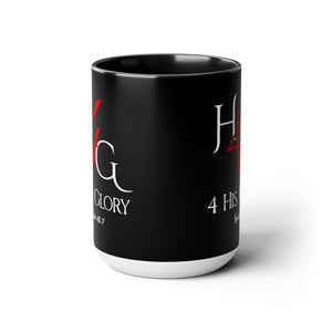 4 His Glory (Red) Coffee Mugs, 15oz