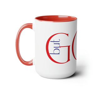 But GOD (Red) Two-Tone Coffee Mugs, 15oz