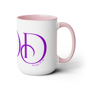 But GOD (Purple) - Two-Tone Coffee Mugs, 15oz