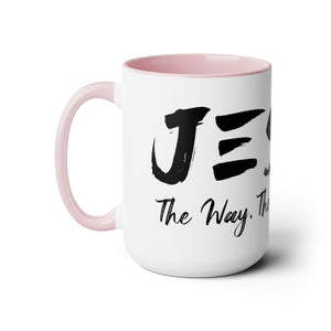 JESUS:  The Way - The Truth - The Life - Two-Tone Coffee Mugs, 15oz