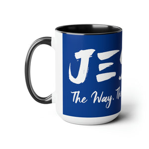 JESUS:  The Way - The Truth - The Life - Two-Tone Coffee Mugs, 15oz