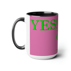 Pink & Green Coffee Mugs 15oz