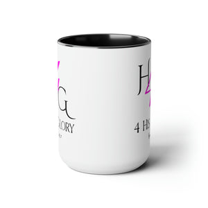 4 His Glory (Pink) Coffee Mugs, 15oz