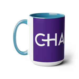 Chaplain (is on duty) (White/Purple) Two-Tone Coffee Mugs, 15oz