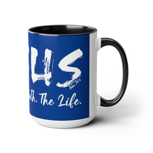 JESUS:  The Way - The Truth - The Life - Two-Tone Coffee Mugs, 15oz